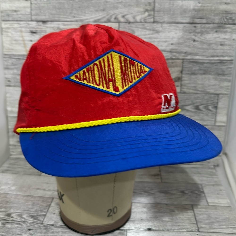 Vintage national mutual red baseball cap hat